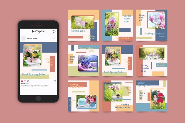 Tela do Instagram com vários posts